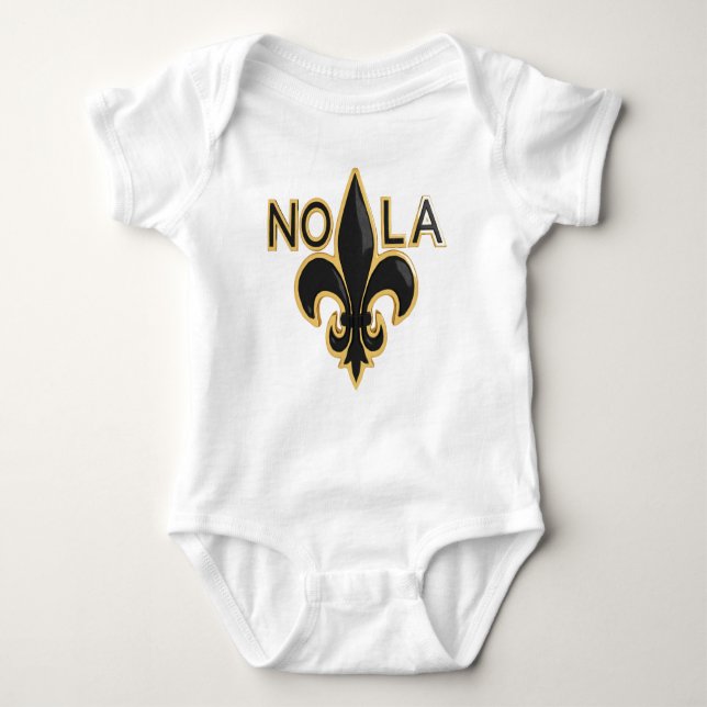 Svart och Guld Fleur de Lis - NOLA Tee Shirt (Framsida)