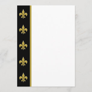 Svart och Guld Fleur de Lis-panelinbjudan Inbjudningar