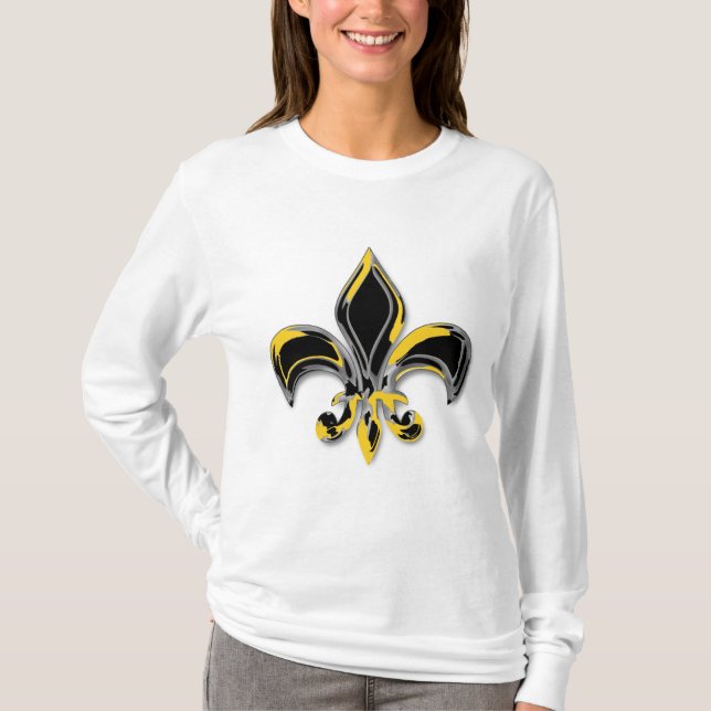 Svart och guld- Fleur de lis T-shirt (Framsida)