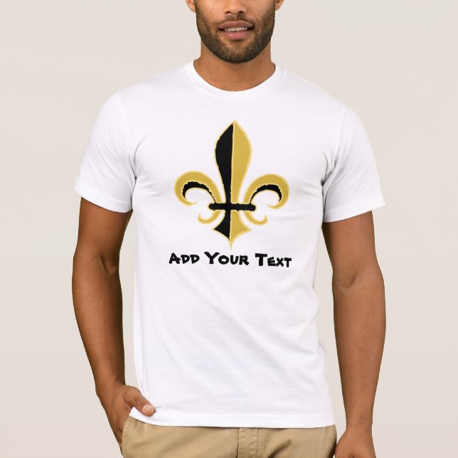 Svart och guld- Fleur de lis T-shirt (Framsida)