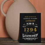 Svart och Guld-födelsedag Inbjudningar<br><div class="desc">För de legender som firar sin födelsedag har vi det idealiska födelsedagsfest inbjudan. Den svarta bakgrunden med en vit och guld vintage-typografi är enkel och ändå elegant med ett retromärke. Anpassa enkelt texten för den här födelsedagspresenten med hjälp av den mall som tillhandahålls. Fler gåvor och party-förnödenheter finns tillgängliga med...</div>