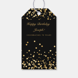Svart och Guld födelsedag Presentetikett