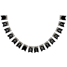 Svart och Guld födelsedag Vimplar