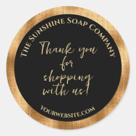 Svart och guld-folie tack för att du har shoppat m runt klistermärke
