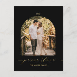 Svart och Guld | Fred och Kärlek Julfoto Holi Helg Vykort