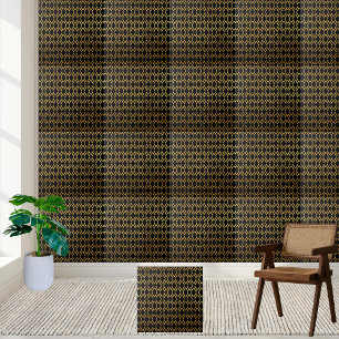 Svart och Guld Geometric Diamond Tile Kakelplatta