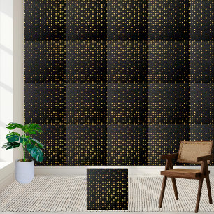 Svart och Guld Geometric Hexagon Dots Tile Kakelplatta