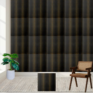 Svart och Guld Geometric Hexagon Mönster Tile Kakelplatta