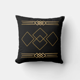Svart och Guld Geometric Kudde