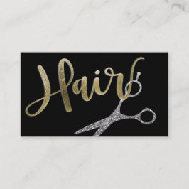 Svart och guld- Glam Hairstylisttidsbeställning Tidsbeställning Kort