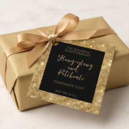 Svart och guld glitter kosmetik produktetikett gåvor etiketter