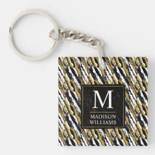 Svart och guld glitter vit djur zebra mönster