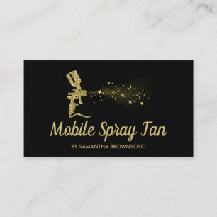 Svart och Guld Gnistra Mobile Tanning Spray Visitkort