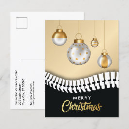 Svart och Guld God jul Chiropraktic Helg Vykort