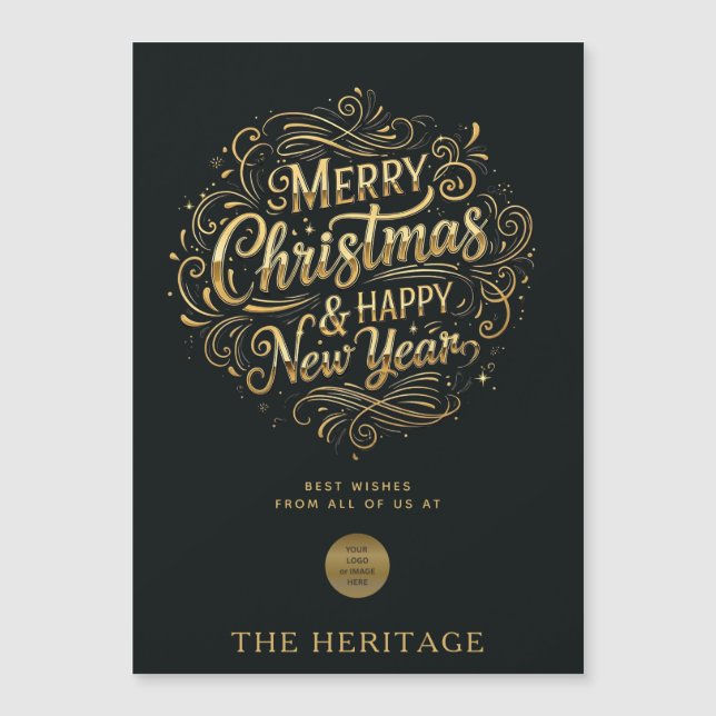 Svart och Guld God jul & Gott nytt år (Framsida)