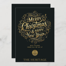 Svart och Guld God jul & Gott nytt år