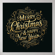 Svart och Guld God jul & Gott nytt år