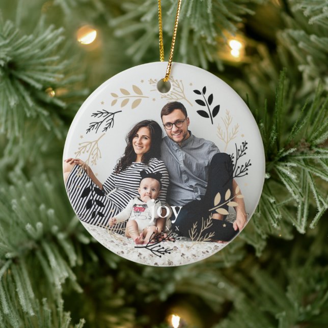 Svart och Guld: God jul Julgransprydnad Keramik (Träd)