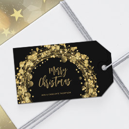 Svart och guld God Jul Presentetikett