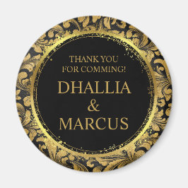 Svart och Guld Goth Mönster Magnet