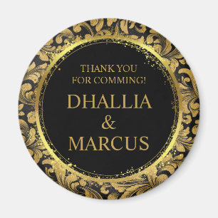 Svart och Guld Goth Mönster Magnet