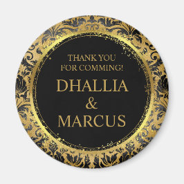 Svart och Guld Goth Mönster Magnet