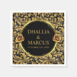 Svart och Guld Goth Mönster Pappersservett