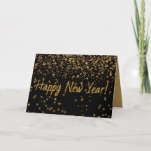 Svart och guld Gott nytt år Personlig kort