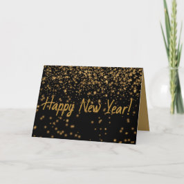 Svart och guld Gott nytt år Personlig kort