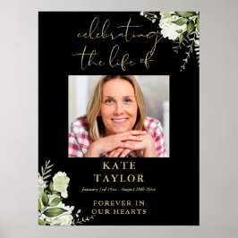 Svart och guld Grönska Firande Av Livet Foto Poster