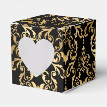 Svart och guld Halloween-damask