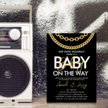 Svart och Guld Hip hop Baby Shower