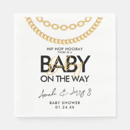 Svart och Guld Hip hop Baby Shower Pappersservett