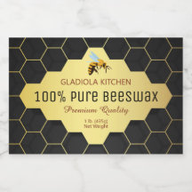 Svart och Guld Honeycomb Beeswax och Honung