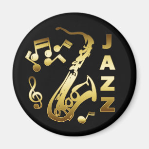 SVART OCH GULD- JAZZ MAGNET