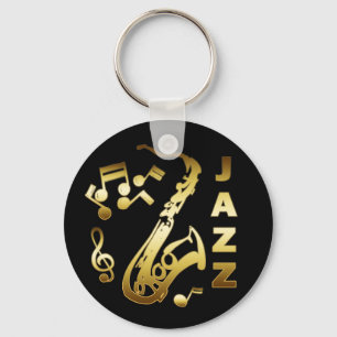 SVART OCH GULD- JAZZ NYCKELRING