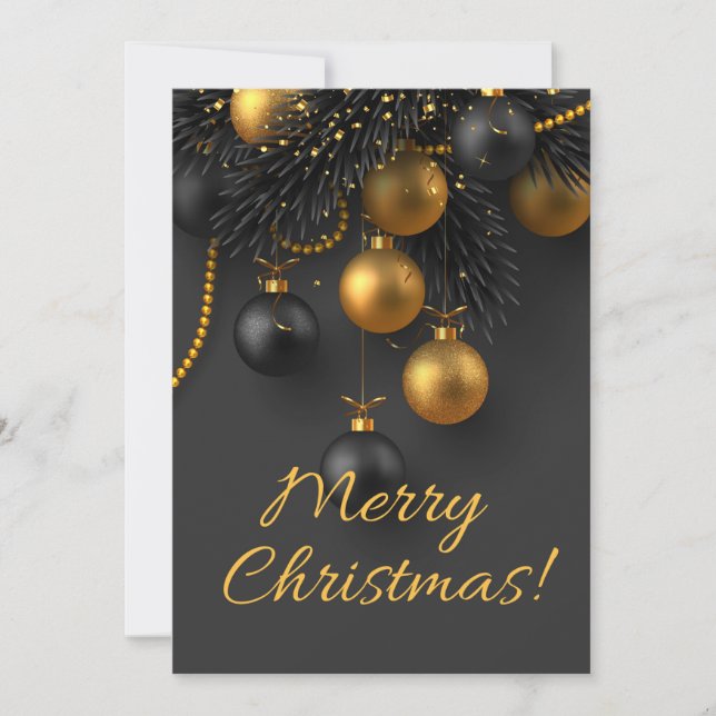 Svart och Guld jul, Bollar Elegant Glitter H (Framsida)