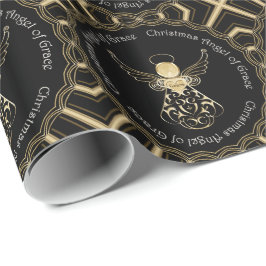Svart och Guld julängel av Grace Filigree Presentpapper