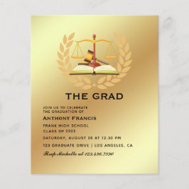 Svart och guld jurist examensfest foto flygblad