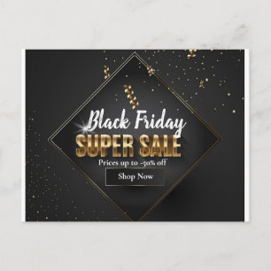 Svart och Guld-konfetti Black Fredag Toppen Sale Vykort