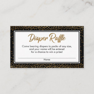 Svart och Guld konfetti-diaper Raffle-Biljett-kort Tilläggskort