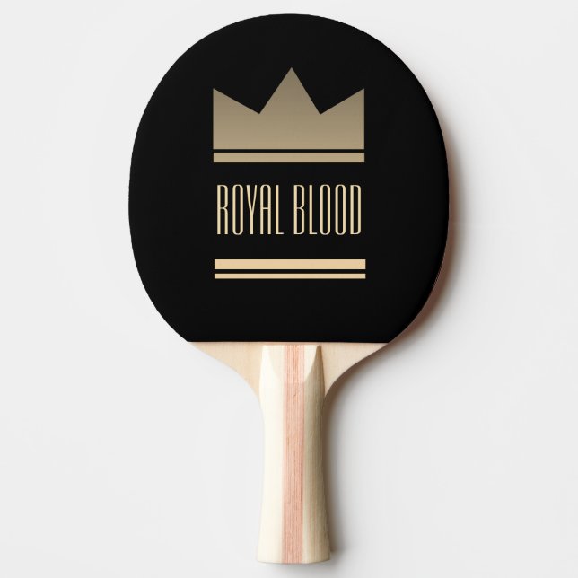 Svart och guld kungakrona pingisracket (Framsidan)