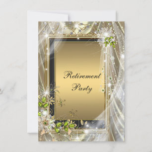 Svart och guld Kvinnas Pensionärsfest Inbjudningar