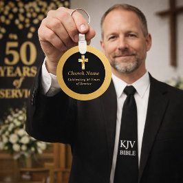 Svart och guld kyrklig jubileumsfest  nyckelring