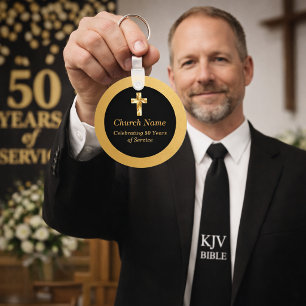 Svart och guld kyrklig jubileumsfest  nyckelring