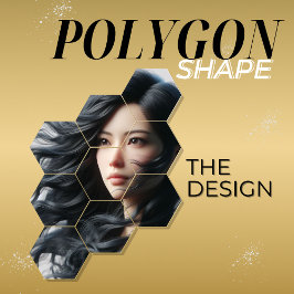 Svart och Guld, lägg till egen bild i SVG Polygon- Visitkort