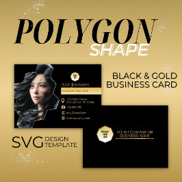 Svart och Guld, lägg till egen bild i SVG Polygon- Visitkort