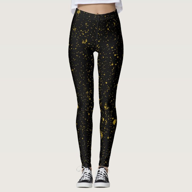 Svart och Guld Leggings (Framsida)