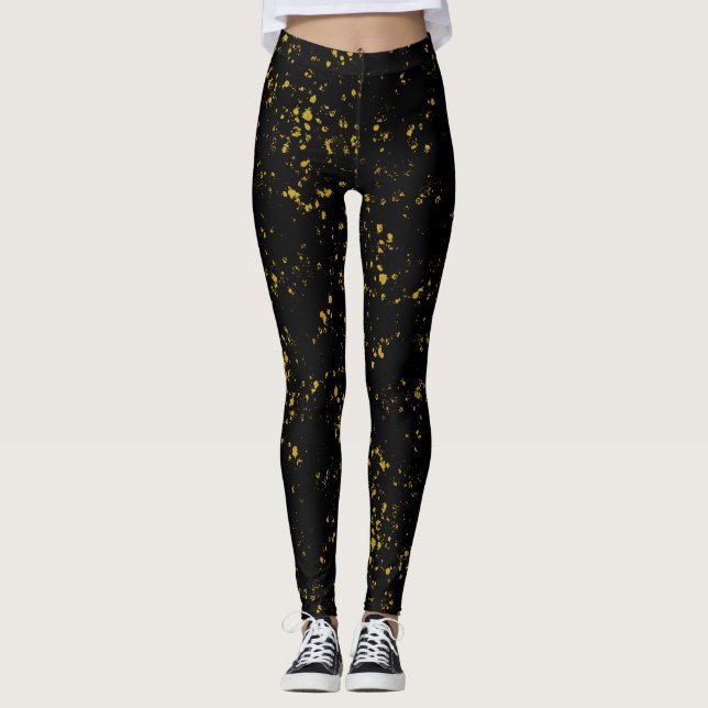 Svart och Guld Leggings (Framsida)