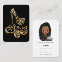 Svart och guld Leopard Boss Lady